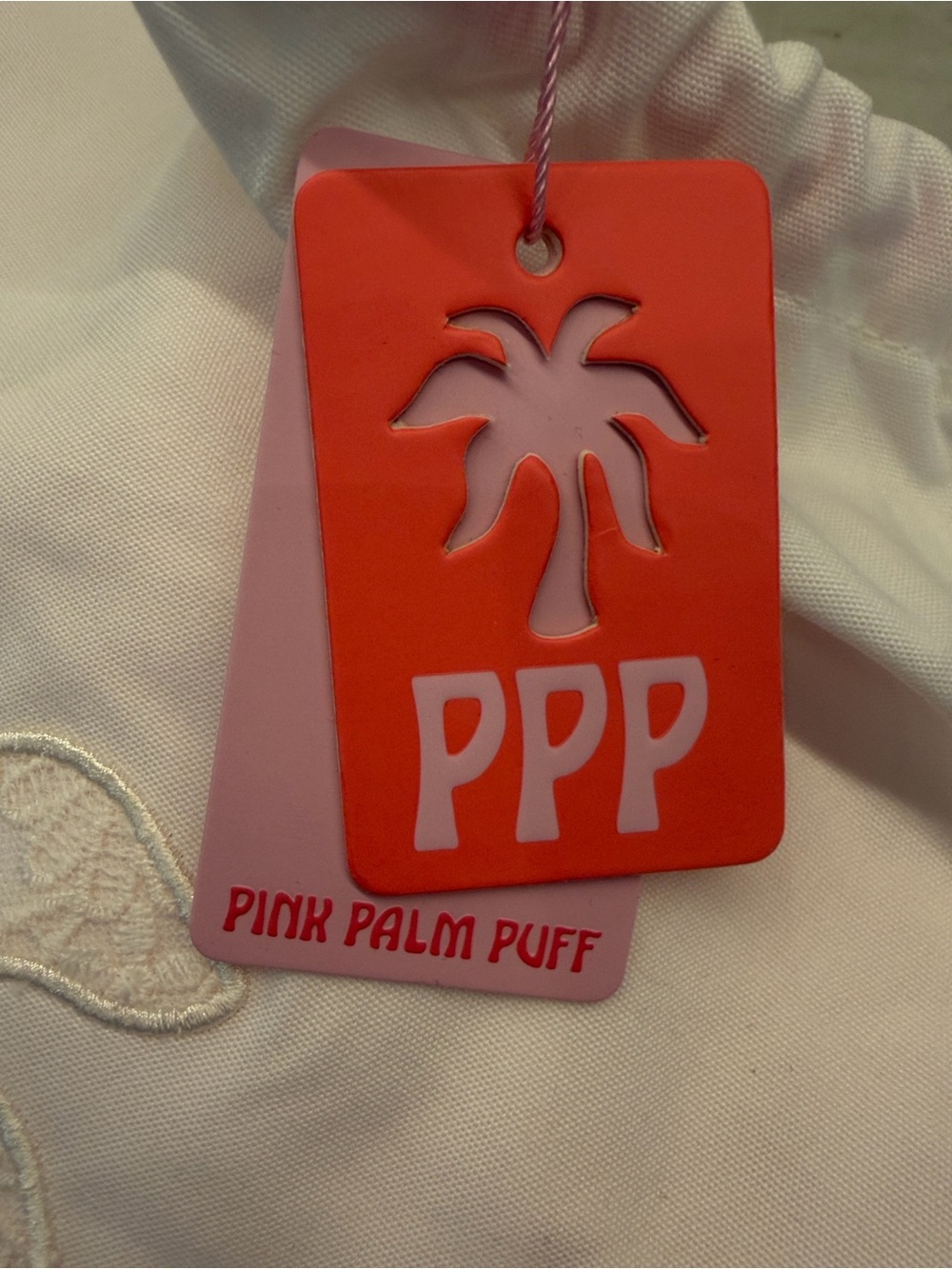 NWT Limited Edition Pink Palm Puff Daydream Foldover Short in Sky Grey - Picture 7 of 7